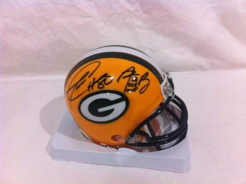 Aaron Rodgers Sb Xlv Mvp & Donald Driver Autographed Signed Green Bay Packers Mini Helmet