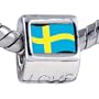 Pandora Style Bead Sweden Flag Beads Fits Pandora Bracelet