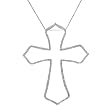 Cross Necklace With 1.15ctw Genuine Clean Diamonds in 14K White Gold. Total item weight 6.5g Length 18in