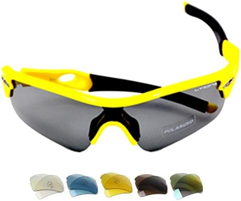 Wantdo Ride Sunglasses with 2 Set Lenses for Golf,Fishing,Cycling(Yellow)