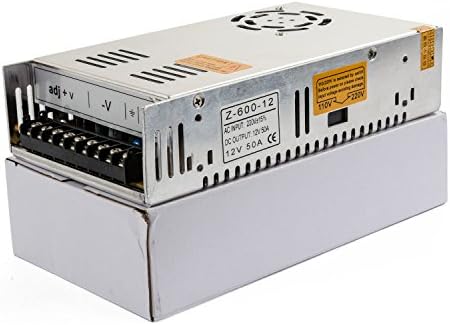 Hakkatronics 600W LED Power Supply, Input 85VAC-265VAC, Output 12VDC 50A, Constant Voltage Transformer