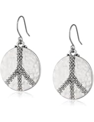 Lucky Brand Silver-Tone Peace Earrings