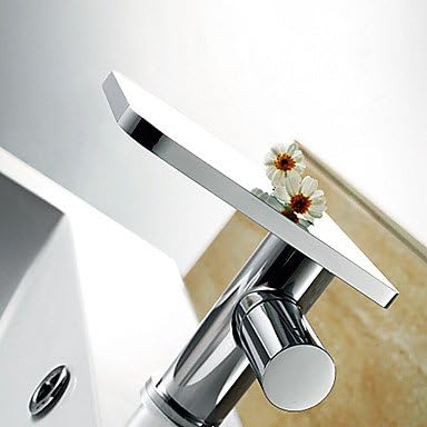 YBED Bathroom Sink Faucets Contemporary Waterfall Brass Chrome