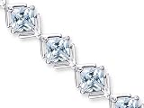 Classy & Elegant Princess Cut White CZ Gemstone Bracelet in Sterling Silver