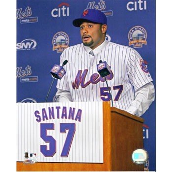 Johan Santana at Mets Press Conference 8x10 Photo
