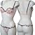 Ex Store Trellis Underwired Bra & Thong Set Pink & Black
