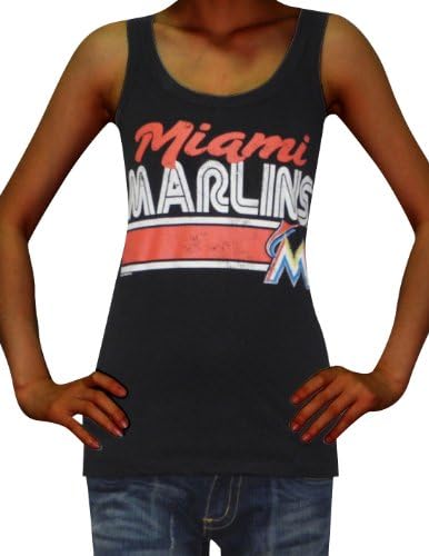 Womens MLB Miami Marlins Athletic Crew-Neck Tank Top (Vintage Look) L Black