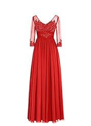 Chiffon Illusion Lace Mother-of-the-Bride Dress 