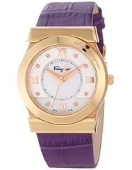 Salvatore Ferragamo Womens F75SBQ5091I SB42 Vega Rose Gold IP Mother-of-Pearl Dial Sapphire Crystal Diamond Watch