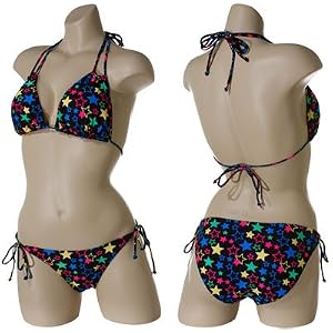 Buy JAMAICAN STYLE Multi-Colored Starry String Bikini (Black Neon) by Jamaican Style
