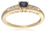 9ct Yellow Gold AMR303712 Ladies 0.04ct Diamond & Heart Shape Sapphire Ring