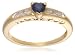 9ct Yellow Gold AMR303712 Ladies 0.04ct Diamond & Heart Shape Sapphire Ring