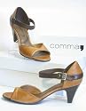 Edle COMMA Leder Sandalette cognac / braun