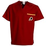 NFL Washington Redskins Burgundy Solid Unisex Scrub Top (X-Large)