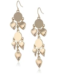 Kenneth Cole New York "Woven" Pave Sculptural Disc Chandelier Drop Earrings