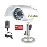 VideoSecu W97 6mm Color Infra-Red CCD Security Camera with Power Supply and Security Warning DeCal