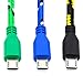 One Again 3M 10 Feet Round Braided Nylon Micro USB 2.0 Data Cable for Samsung Galaxy S6 S4 S3 S2 G9209/4/3/2 Note 1/2/4 Tab, LG Optimus G3, HTC ONE/M8/M9/X, PDA X-BOX, NOKIA Lumia, Xbox One, Motorola X/ ATRIX, Google Nexus 4/5/6/7/10, Blackberry and other Android Smart Phone and Tablet (Blue Green Black) 3 Color