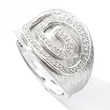 Sterling Silver / 18K Platinum, YG or RG Vermeil Diamond Accent Swirl Ring
