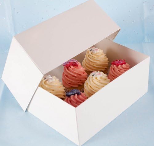 2 x 4" DEEP White Fairy Cupcake / Muffin Box & Tray for 6 CupCakes