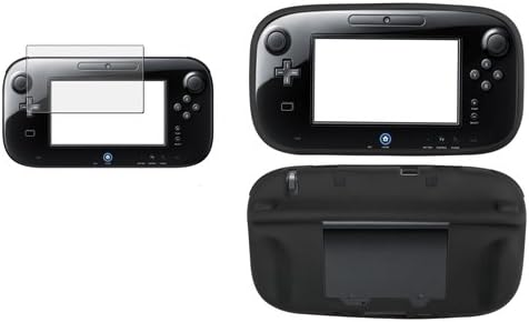 CommonByte Black Soft Gel Case+Matte Protector For Nintendo Wii U Gamepad Remote Controller