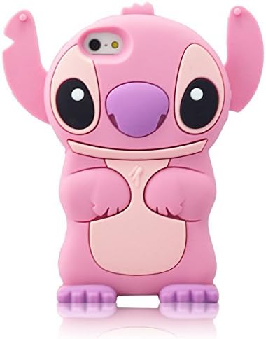 VOCOX 3d Disney Stitch Movable Ear Flip Soft Silicon Case Cover Compatible for Apple iphone 6 4.7" (Pink) Xmas Gift