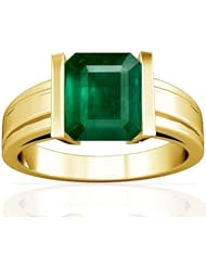 18K Yellow Gold Emerald Cut Emerald Solitaire Ring