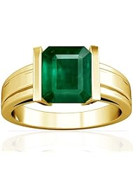 14K Yellow Gold Emerald Cut Emerald Solitaire Ring