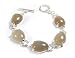 Gift Smoky Quartz Silver-look Bracelet Jewelry 8"