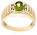 Jewelry : 10k Yellow Gold Peridot and Diamond Men's Ring