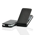 Borsa in cuoio per Apple iPhone 4 / 4S nera con chiusura magnetica / Cover / Custodia / Case, colore:nero