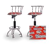 2 24"-29" New England Patriots Seat Chrome Adjustable Specialty / Custom Ba ....