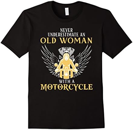Men's Old Woman With A Motorcycle. Motorcycle Shirt Large Black