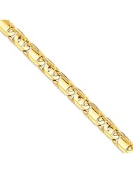 14K Yellow Gold, 6.75mm Fancy Link Bracelet - 8 Inch