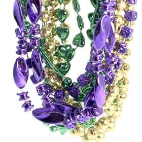  Assorted 48 inch Mardi Gras Bead Necklace