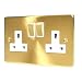 SATIN BRASS 2 GANG 13 AMP SWITCHED SOCKET C410BBW