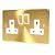 SATIN BRASS 2 GANG 13 AMP SWITCHED SOCKET C410BBW