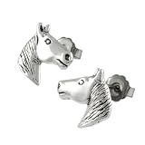 Sterling Silver Horse Head Stud Earrings