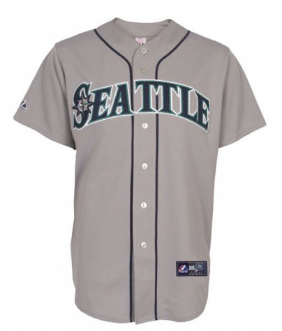 Men's Seattle Mariners 2010 Rc Synthetic Replica Baseball Jersey, Road Gray, L