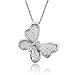 14k White Gold Pink and White Diamond Butterfly Pendant (.22 cttw)