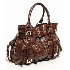 Audrey- Faux Leather Shoulder Bag with Multiple Buckles