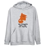 Hoodie Mens Heather Gray  My Siamese isn't fat. It's fluffy.  Cats
