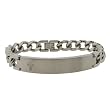 Stainless Steel ID Bracelet with Diamond Cross, 8.75"
