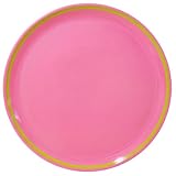 Two Lumps of Sugar Pink with Lime Stripe 14-Inch Round Bamboolamine Platter