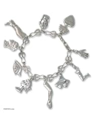 Sterling silver charm bracelet, Little Miracles - Handcrafted Sterling Silver Charm Bracelet