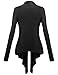 Thanth Womens Comfy Rayon Drape Collar Long Sleeve Cardigan BLACK Large