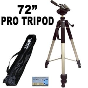 Professional 72-inch TRIPOD FOR All Canon Sony, Nikon, Samsung, Panasonic, Olympus, Kodak, Fuji, Cameras And Camcorders + BP MicroFiber Cleaning Cloth