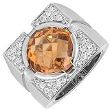 Versace Character - Citrine and Diamonds White Gold Ring