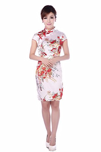 YueLian Women's Chinese Evening Cheongsam Short Qipao Dress