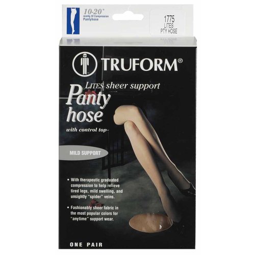 Truform Lites Pantyhose, 15-20  Medium, Nude (Pack of 2)