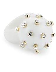 RAIN White Round Ball Spike Ring, Size 7